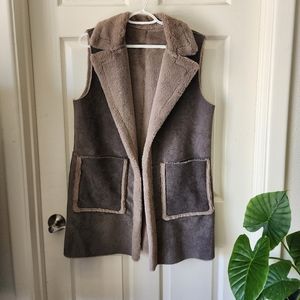 Faux suede vest size S